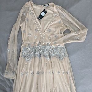 Boohoo Tall Beaded Evening Gown